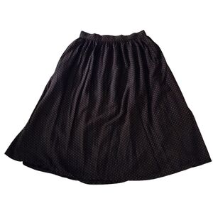 Southern Lady Vintage Skirt Black Red Polka Dot Knee Length A Line Size Sm/Med